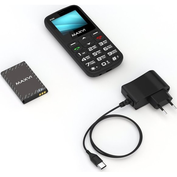 Кнопочный телефон Maxvi B100i (черный)