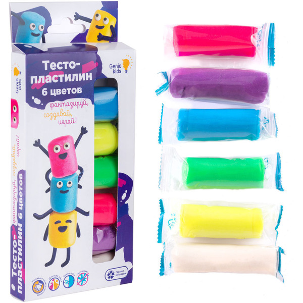 Набор для детской лепки GENIO KIDS-ART «Тесто-пластилин 6 цветов» TA1090