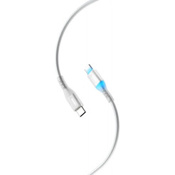 Кабель Atomic LEDIT USB-C - USB-C PD 60W, LED, 1.2 м, белый | 30.372