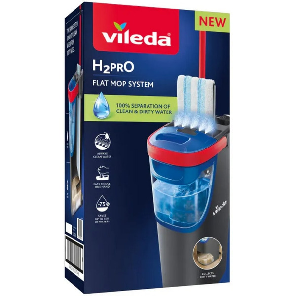 Набор для уборки с плоской шваброй Vileda H2Pro (ведро,швабра,моп)