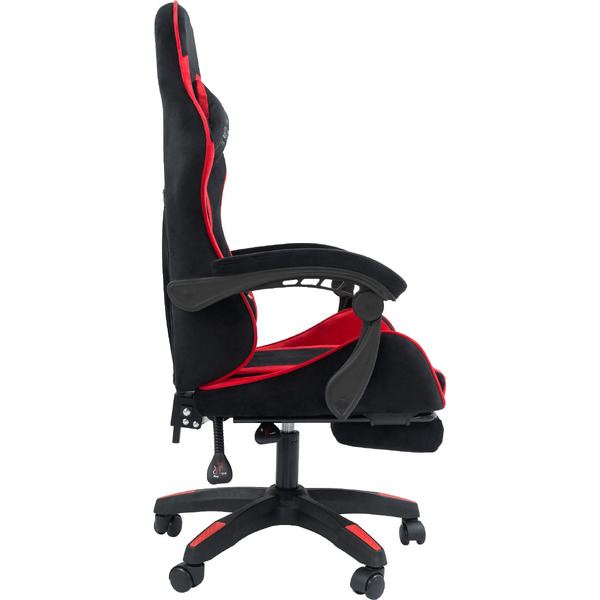 Вибромассажное кресло Calviano 1584 (велюр, черный/красный)