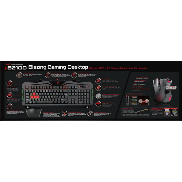 Комплект клавиатура игровая + мышь A4TECH BLOODY B2100