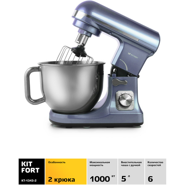 Планетарный миксер Kitfort KT-1343-2, светло-голубой