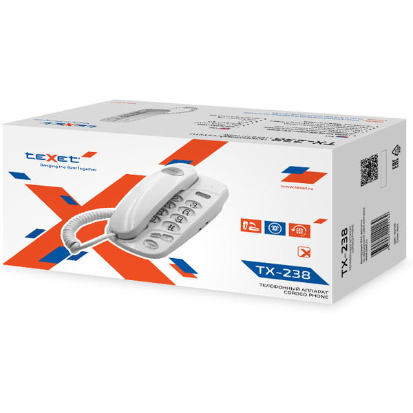Проводной телефон TeXet TX-238 (белый)