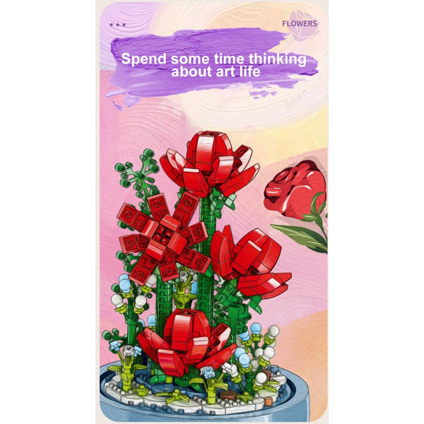 Игрушка конструктор MOYU Роза MY97101