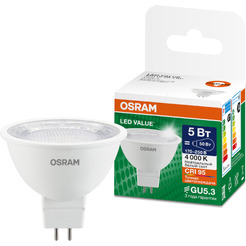 Лампа светодиодная OSRAM Value MR16 5W 4000K GU5.3 CL