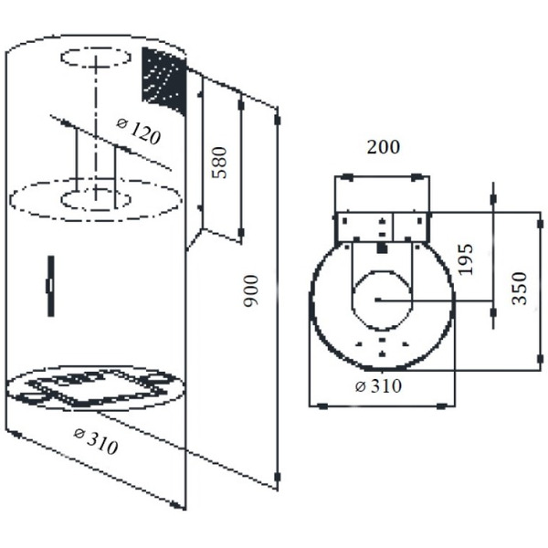 Кухонная вытяжка Weissgauff Tubus 90 WH