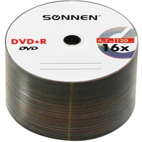 DVD+R SONNEN 4,7Гб 16x, набор 50 шт. 512577