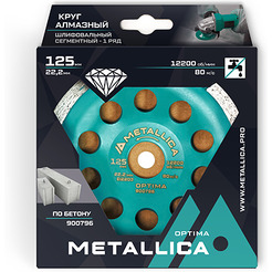 Чашка алмазная METALLICA Optima 125x22,2 мм, по бетону 900796