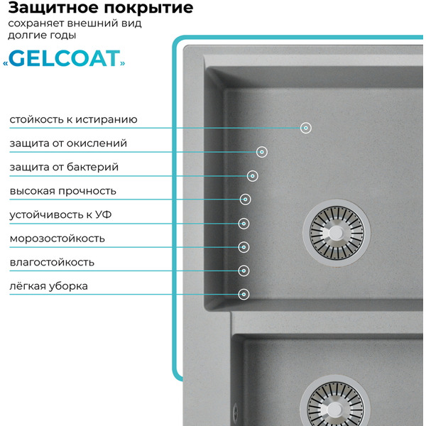 Кухонная мойка Polygran Brig 772 (серый)