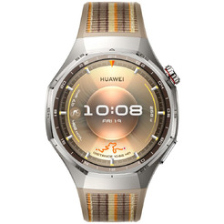 Смарт-часы HUAWEI Watch GT 6 Pro 46mm (ATM-B29) серебристый, с коричневым плетеным ремешком