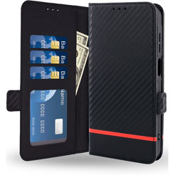 Чехол-книжка Case Book для POCO F6 Pro 5G с магнитной застежкой (черный карбон)