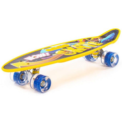 Доска роликовая Полесье 89557 (59 см) жёлтая с наклейкой и синими колёсами