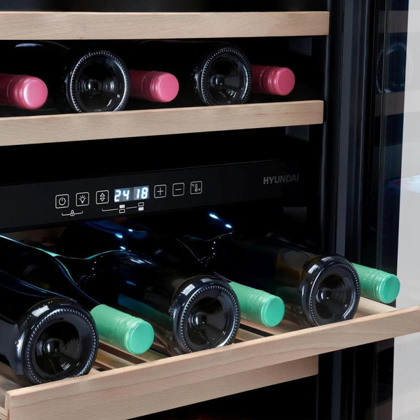 Винный шкаф Hyundai HBWC 1765 DC (чёрный)