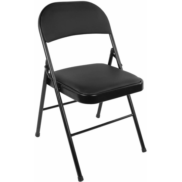 Стул складной BRABIX Golf Plus CF-003 КОМФОРТ (черный каркас, кожзам черный) 533026