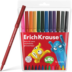Фломастеры Erich Krause Jolly Friends Super Washable 61831 (12 цв)