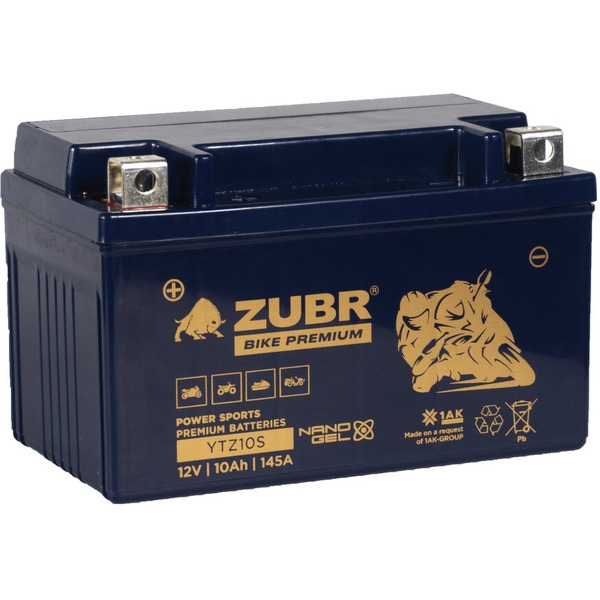 Мотоциклетный аккумулятор ZUBR Premium YTZ10S L+ (10 А·ч)