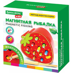 Развивающая игра BRAUBERG KIDS магнитная рыбалка "Червяки в клубнике" 665245