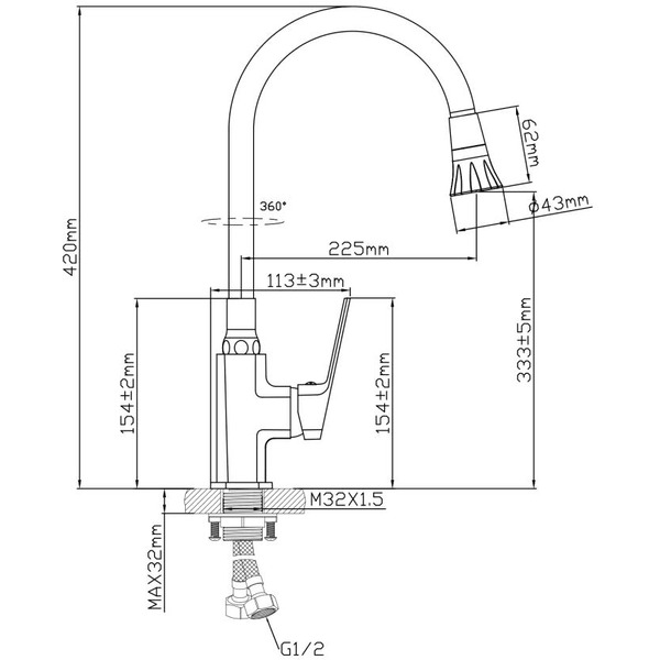 Смеситель AV Engineering AVWIN4-A165-141