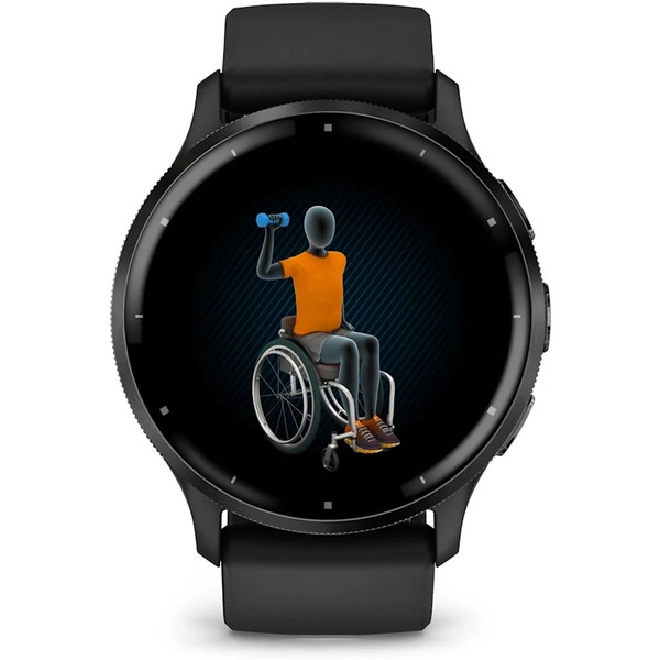 Умные часы Garmin Venu 3 (черный, с силиконовым ремешком)