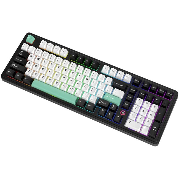 Компьютерная клавиатура AJAZZ AK980 V2 (черно-белая с бирюзовым)