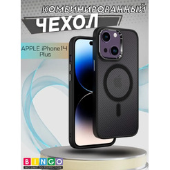 Чехол-накладка Bingo Metal Magnetic Carbon для Apple iPhone 14 Plus (черный)