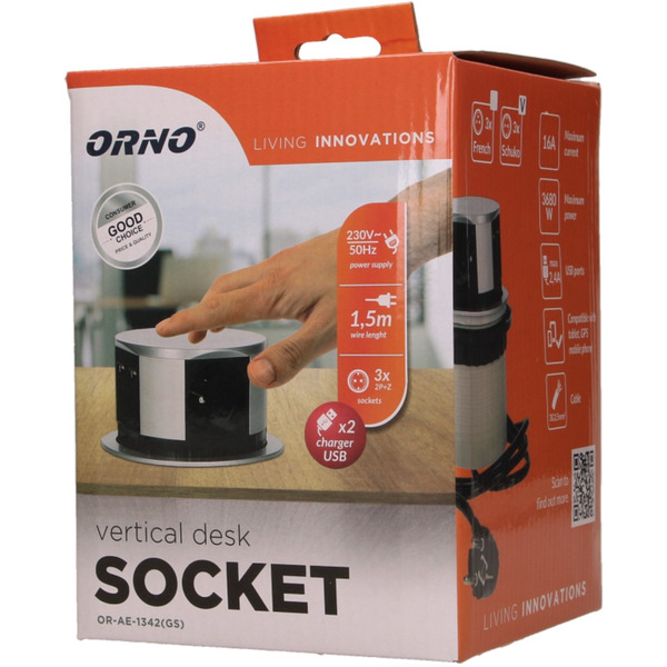 Блок розеточный Orno OR-AE-1342-AL 1,5 м