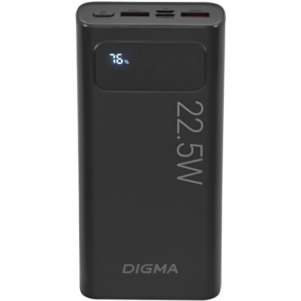 Мобильный аккумулятор Digma DGPF20A 20000mAh (черный)