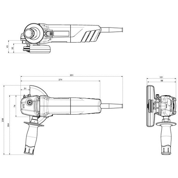 Угловая шлифмашина Metabo W 750-125 (601231000)