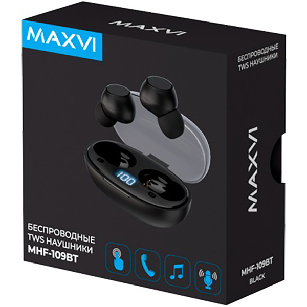Беспроводные наушники TWS Maxvi MHF-109BT черные