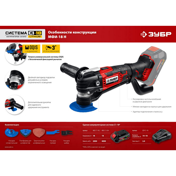 Многофункциональный инструмент Зубр МФИ-18 Н