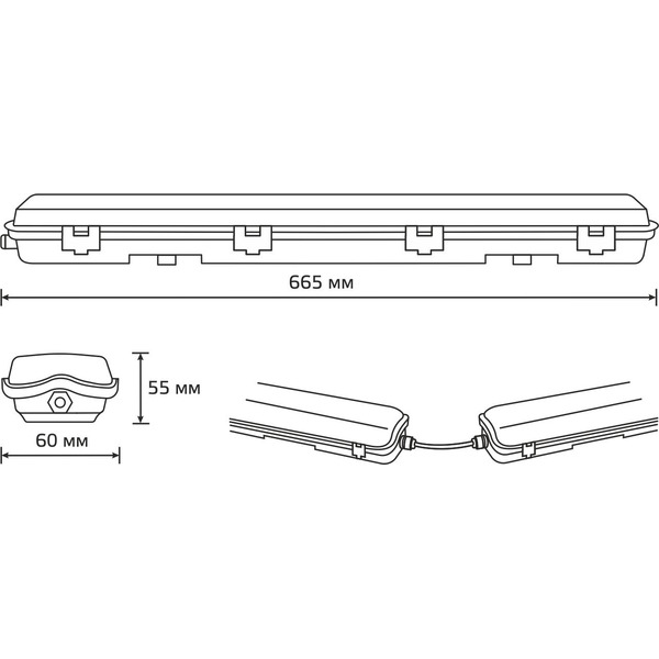 Светильник Gauss Lite СПП-Т8-G13 (909437160)