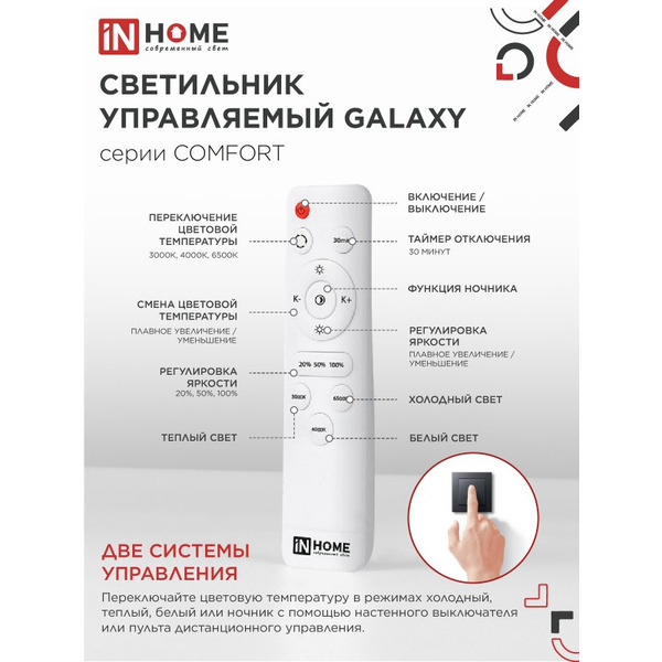 Светильник светодиодный IN HOME COMFORT GALAXY (4690612059495)