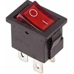 Выключатель клавишный Rexant 06-0300-A (6А (4с) ON-OFF красный)