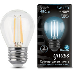 Лампа Gauss LED Filament Globe 5W E27 4100K (105802205)