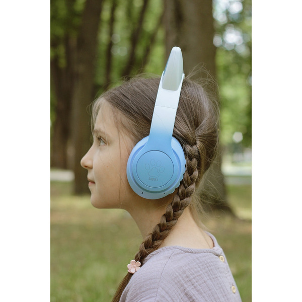 Наушники с ушками MIRU Cat EP-W10 (голубой)