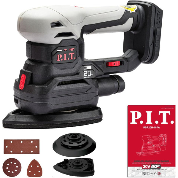 Виброшлифмашина P.I.T. PSP20H-187A (без АКБ и ЗУ)