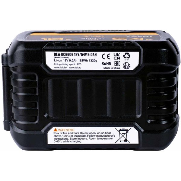 Аккумуляторная батарея VOLAT для DeWalt 18.0V/54.0V 9.0Ah (Li-ion) DEW-DCB606