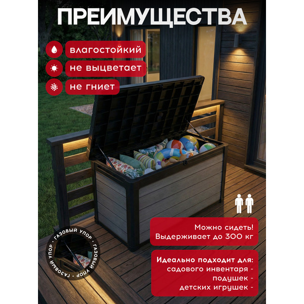 Сундук уличный Keter Cortina 259016 (графит)