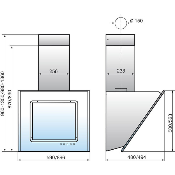 Кухонная вытяжка Elikor Оникс 90П-1000-Е4Д (белый)