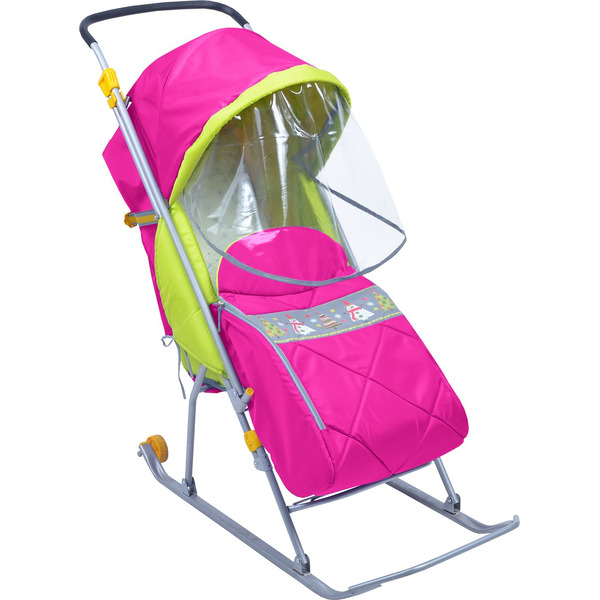 Санки-коляска НИКА Тимка Люкс (малиновый)