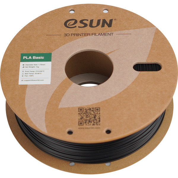 Пластиковая нить ESUN PLA-Basic 1,75 мм 1кг, black (чёрный)