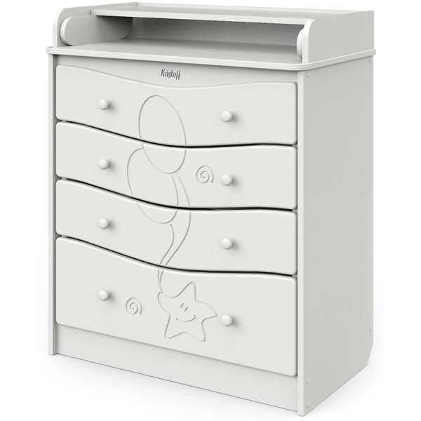 Детский комод Атон Сириус Kristoff с рисунком 804 МДФ (белый)