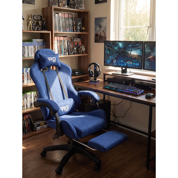 Игровое кресло byroom RG HEALER fabric blue с подставкой для ног BRGF813F/BL