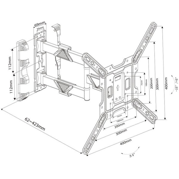 Кронштейн для телевизора Harper TVFW-65 (черный)