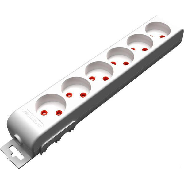 Колодка розеточная Mutlusan Ri-tech 001-175-690001-00-00  (6x2P, со шторками, белый)