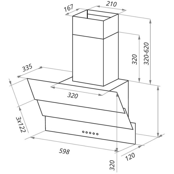 Кухонная вытяжка MAUNFELD Cascada Mini 60 (черный)