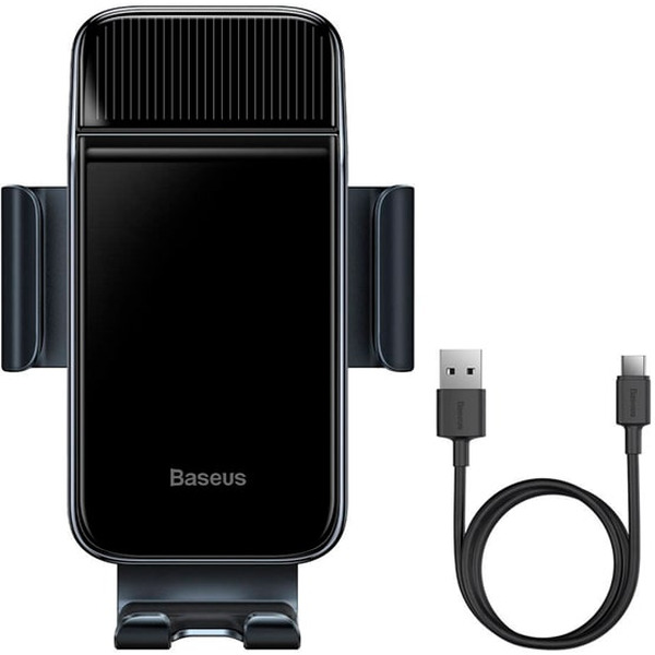Автомобильный держатель Baseus SUZG000001 Smart Solar Power Wireless Car Mount Electric Holder Black