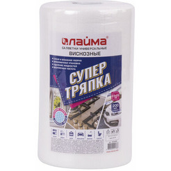 Салфетки универсальные в рулоне LAIMA 605488 (200шт, 23х25см, вискоза, 40г/м2, соты)