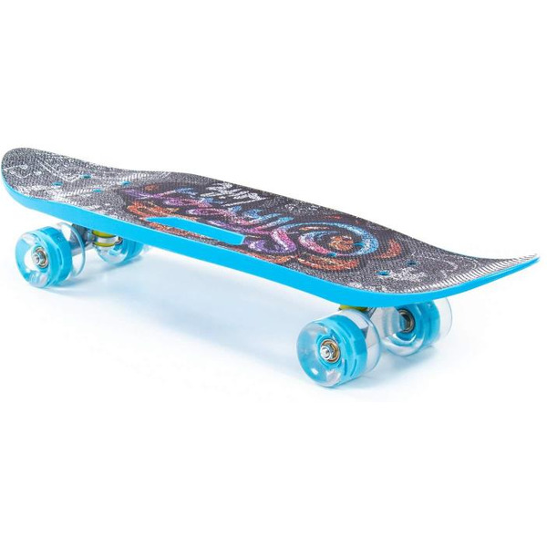 Доска роликовая Полесье 89526 (65 см) голубая с наклейкой и голубыми колёсами